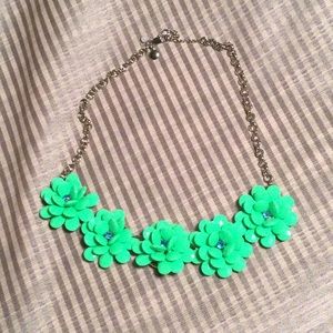 CrewCuts girls neon green flower necklace